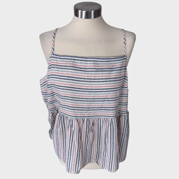 a.n.a. A New Approach NEW NWT Strappy Peplum Striped Top Size XXL - Picture 1 of 9